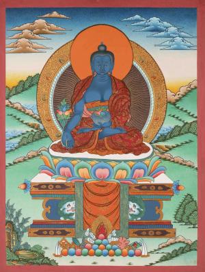 Medicine Buddha | Original Hand-Painted Tibetan Thanka